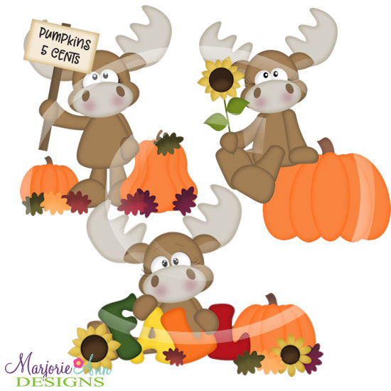 Fall Moose SVG Cutting Files + Clipart - Click Image to Close